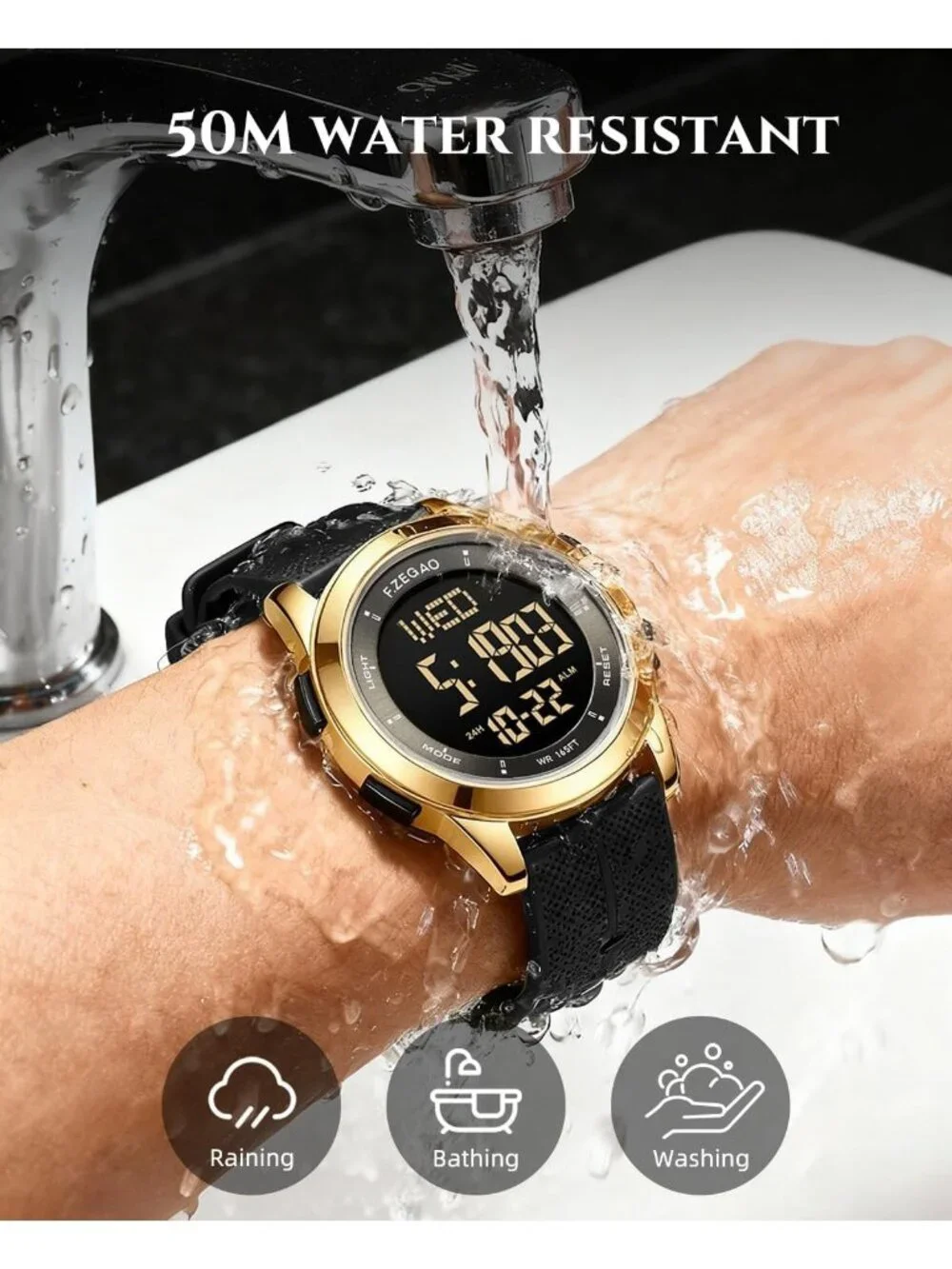 Ultra-Thin Waterproof Digital Watch for Men | Stylish & Durable Timepiece